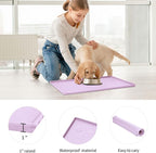 Dog Food Mat, Silicone Waterproof Food Tray, Non Slip Pet Bowl Mats Placemat - Image 2