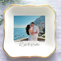 Custom Couple Portrait Polaroid Photo Ring Dish, Personalized Picture Jewelry by Anniversaree