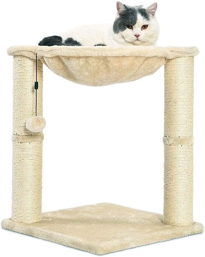 Amazon Basics Cat Tower with Hammock Bed and Scratching Post - Image 4