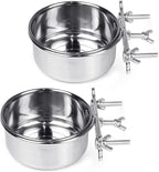 Tfwadmx 2 Pcs Bird Feeding Dish Cups, Parrot Food Bowl Clamp Holder Coop Cup by Tfwadmx