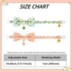 2 Pack Floral Cat Collars with Bow Tie and Bell Adjustable Breakaway Bowtie - Image 6