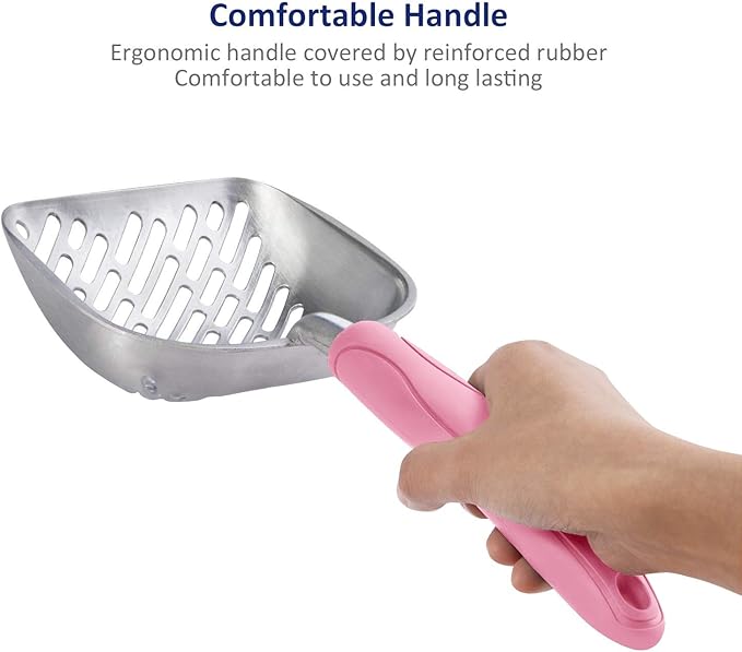 WePet Cat Litter Scoop, Aluminum Alloy Sifter, Kitty Metal Scooper, Deep Shovel - Image 3