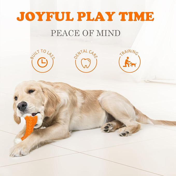 Dog Toys for Aggressive Chewers Large Breed, Tough Bones, Nylon Puppy Teething - Image 6
