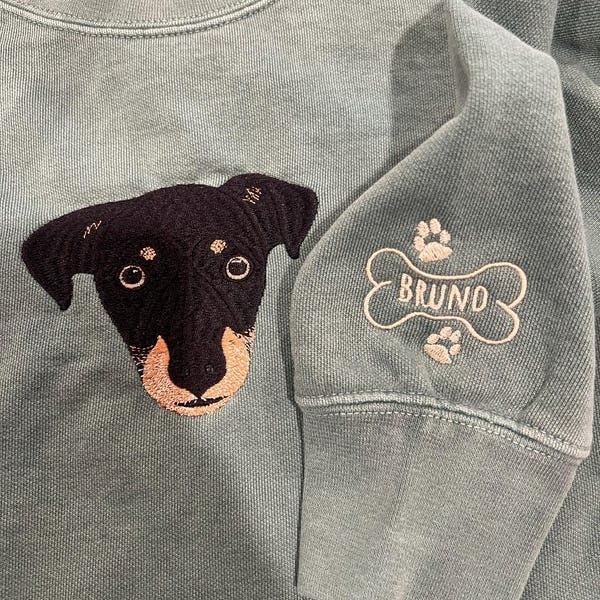 NAZENTI Custom Photo Pet Embroidered Sweatshirt, Custom Dog Face Embroidered - Image 8
