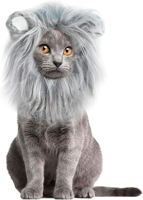 Onmygogo Lion Mane Wig for Cats and Dogs, Funny Pet Cat Costumes for Halloween by Onmygogo