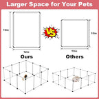 12 Panels Transparent Small Animals Playpen, Plastic Enclosure, Puppy Play Pen - Image 3