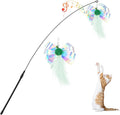 Pawaboo Feather Teaser Cat Toy, Interactive Feather Wand Cats Toy Flying by Pawaboo