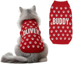 Custom Pet Knit Sweater with Name Personalized Dog Cat Outfit Paw Pattern by GrewearFashion