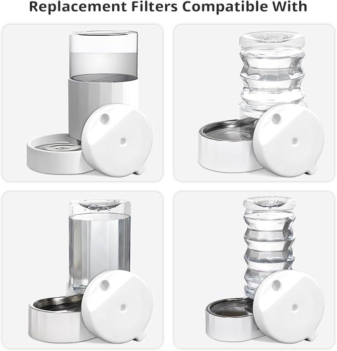 8Pcs Gravity Pet Water Fountain Filters, Automatic Pet Waterer Replacement - Image 2