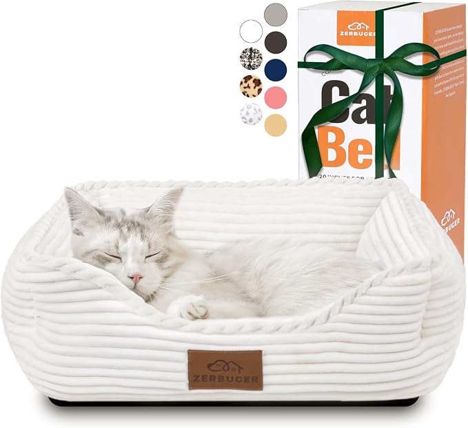 Cat Dog Bed for Pets, Rectangle Pet Bed Gift for Puppy and Kitten, Machine by Zerbuger