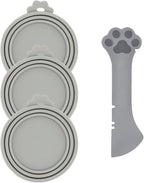 Pet Food Can Spoon & 3 Pcs Can Covers | Cute Paw Shape Opener Spatula Cat Wet by DORUI