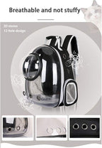 Pet Space Capsule Backpack, Small Medium Cat Puppy Dog Carrier, Transparent - Image 3