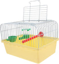 Portable Bird Cage with Waterer Food Box and Perch Lightweight Spacious Travel by Toddmomy