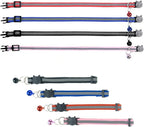 4 Pcs Cat Collars with Bell, Breakaway & Reflective, 4 Colors, 7-12 Inch - Image 2