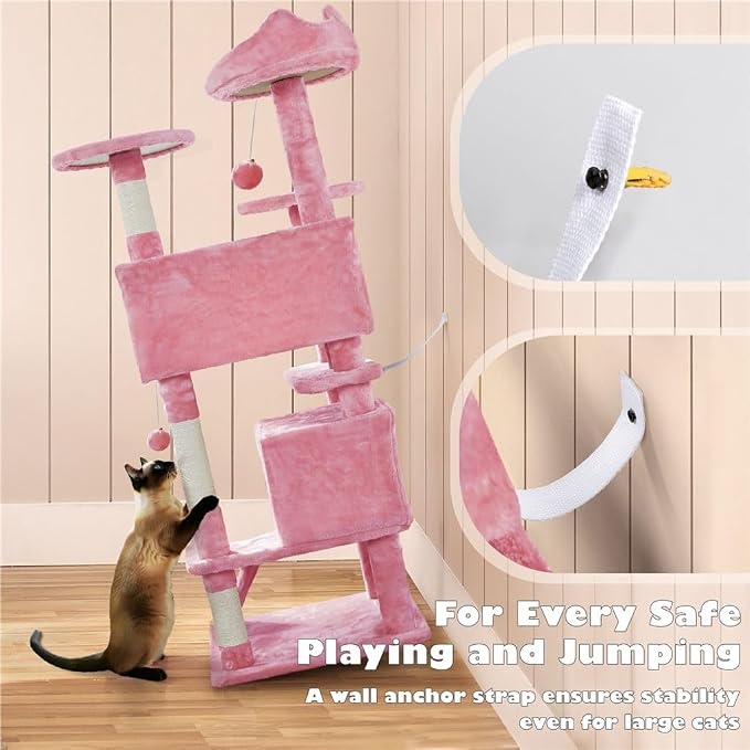 54 Inches Cat Tree Tower Condo Furniture, Cat Tower - Image 7