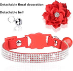 Cat Collars, Rhinestone for Girl Cats Bling Kitten Flower Adjustable Breakaway - Image 4