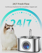 Cat Water Fountain Stainless Steel, 3.2L/108oz Cat Fountain - Image 7