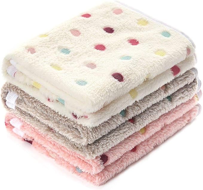 1 Pack 3 Blankets Super Soft Cute Dot Pattern Pet Blanket Flannel Throw by luciphia