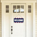Welcome Sign for Front Door, Welcome Decor Wooden Hanging Sign, Patriotic - Image 4