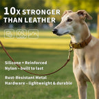 Dog Collar and Leash Set, Leather Silicone Waterproof Odor-Proof Dog Collar and - Image 2