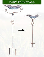 MUMTOP 31 Inch Height Glass Birdbath Birdfeeder - Image 6