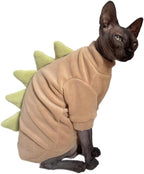 Dinosaur Sphynx Cat Clothes, Soft Polar Fleece Sweater - Image 2