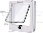 CEESC Medium Cat Door for Interior/Exterior Door, Weatherproof, Rotary 4 Way - Image 6