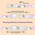 2 Pack Cotton Breakaway Cat Collar Purple and Pink Flowers Pendant Cute Kitten - Image 7