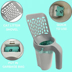 Cat Litter Scooper with Trash Container, Portable Litter Scoop Holder, Litter - Image 4