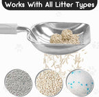 Cat Litter Scoop, Metal Cat Scooper, Plastic Handle Scoop, Sifting Shovel - Image 3