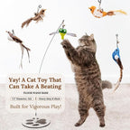 Cat Toys for Bored Indoor Adult Cats Any Surface Base Wand Stimulation Toys for - Image 2