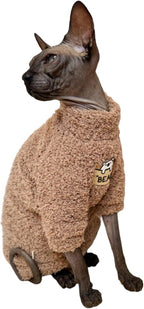 Sphynx Cat Clothes Hairless Cat Super Soft Warm Fleece T Shirt Elastic Winter - Image 3