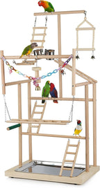 Pet Parrot Playstand Parrots Bird Playground Bird Play Stand Wood Perch Gym by Ibnotuiy