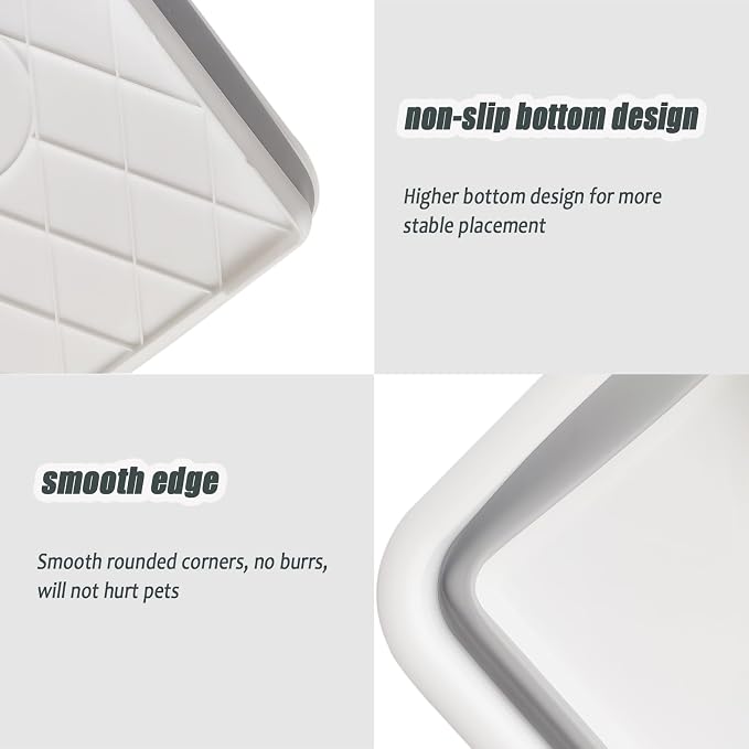 Collapsible Small Cat Litter Box, 14.6 x 10.6 x 4.8 inch Open Waterproof Low - Image 3