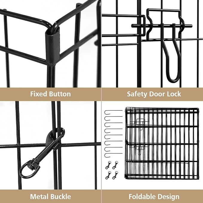 Artmeer Pet Playpen Puppy Playpen Kennels Dog Fence Exercise Pen Gate Fence - Image 6
