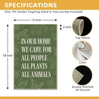 In Our Home We Care for All People Plants Animals Garden Flag, Double Sided - Image 2