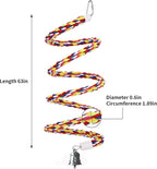 2Pcs 63'' Bird Rope Perches Birdcage Swing Toys 100% Cotton Natural Bird Perch - Image 3
