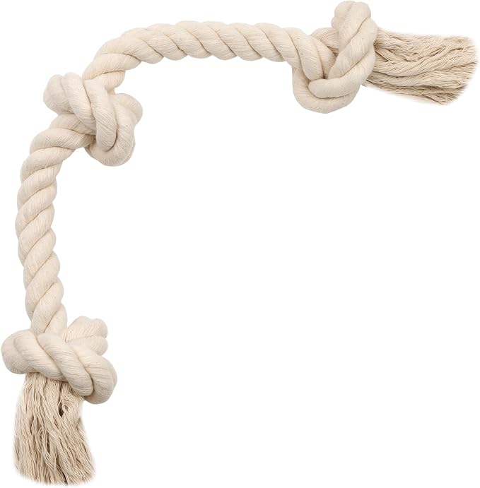 Barida Natural White Cotton Tough Dog Rope Toy by Barida
