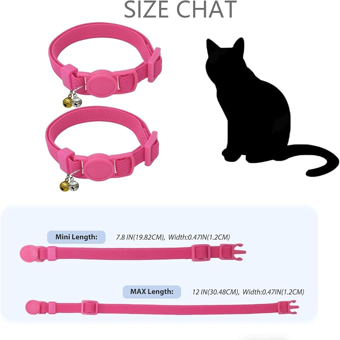 Breakaway Cat Collar with Bell, Safety Buckle Kitten Collar, Elastic Strech - Image 5