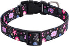 QQPETS Adjustable Soft Dog Collar: Print Flower Pink Multicolor Cute Patterns - Image 5