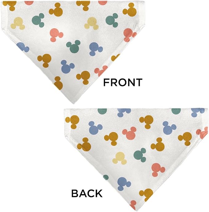 Disney Pet Bandana Mickey Mouse Ears Icon Scattered White Slip On Collar - Image 3