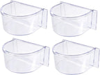 Lot of 4 Bird Cage Clear Plastic Seed Water Feeder Cups - Image 3