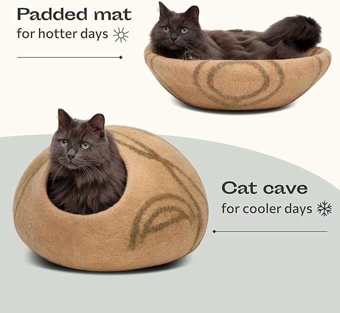 MEOWFIA Cat Cave – Premium Felt Cat Bed - Image 4