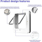 Smart Cat Door for Interior & Exterior Doors, Outer Frame Size 11.5"x10.1" - Image 4