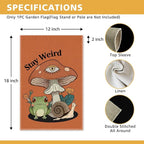 Stay Weird Garden Flag, Funny Frog Mushrooms Summer Yard Flag - Image 2