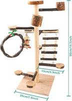 HOSUKKO Bird Playground Parrots Play Stand Wood Perches Stand, Bird Gym Playpen - Image 7