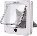 CEESC Medium Cat Door for Interior/Exterior Door, Weatherproof, Rotary 4 Way by CEESC