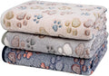 Dono 1 Pack 3 Dog Blankets for Small Dogs, Soft Fluffy Paw Print Pattern Fleece by Dono