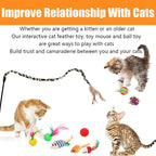 21 Pcs Cat Toys for Indoor Cats Collapsible Cat Tunnel Interactive Feather - Image 4