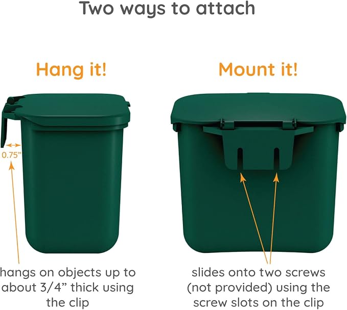 Small Hanging Wastebasket for Dog Poop in Green - Image 5
